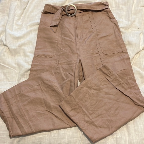 AVEC LES FILLES HIGH RISE WIDE LEG ANKLE PANTS - Picture 1 of 3